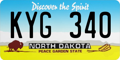 ND license plate KYG340