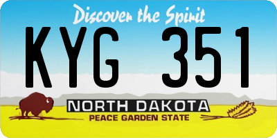 ND license plate KYG351