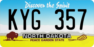 ND license plate KYG357