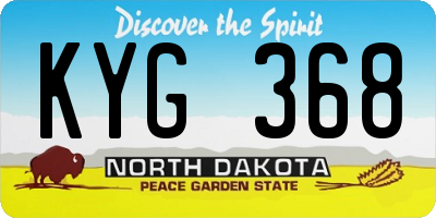 ND license plate KYG368
