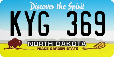ND license plate KYG369