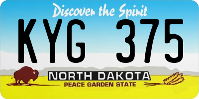 ND license plate KYG375