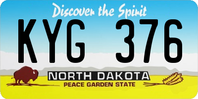 ND license plate KYG376