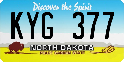 ND license plate KYG377