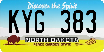 ND license plate KYG383