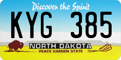 ND license plate KYG385