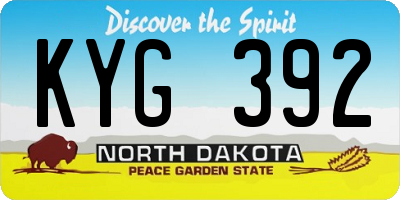 ND license plate KYG392