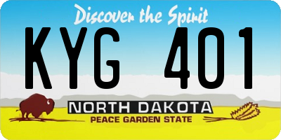 ND license plate KYG401
