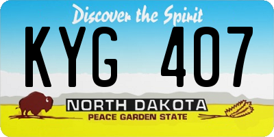 ND license plate KYG407