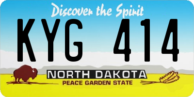 ND license plate KYG414