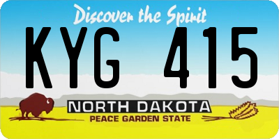 ND license plate KYG415