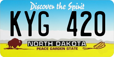 ND license plate KYG420