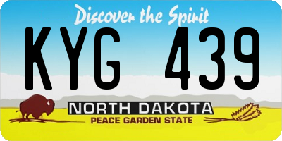 ND license plate KYG439