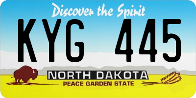 ND license plate KYG445