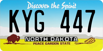 ND license plate KYG447