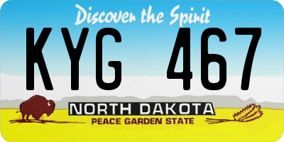 ND license plate KYG467