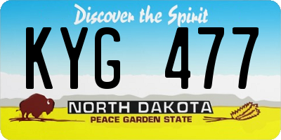 ND license plate KYG477