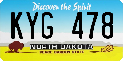 ND license plate KYG478