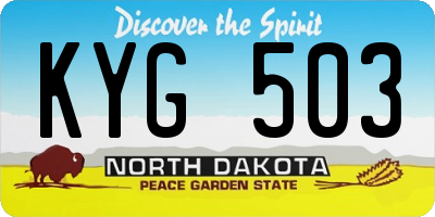 ND license plate KYG503