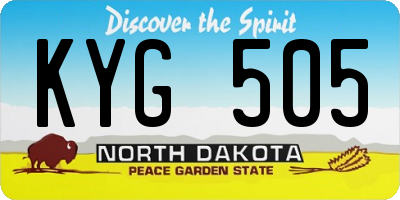 ND license plate KYG505