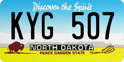 ND license plate KYG507