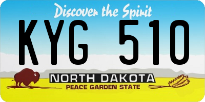ND license plate KYG510