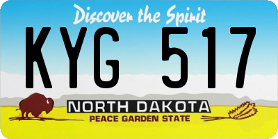 ND license plate KYG517