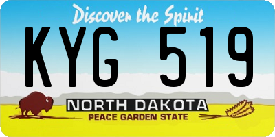 ND license plate KYG519