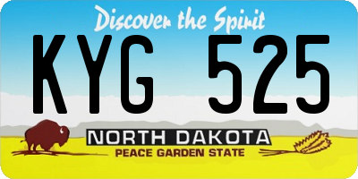 ND license plate KYG525