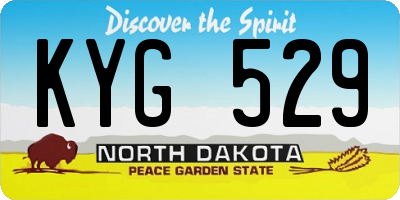 ND license plate KYG529