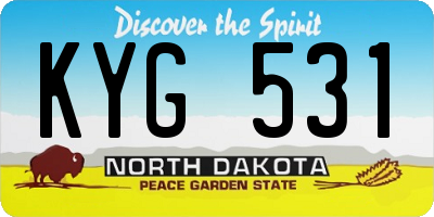 ND license plate KYG531