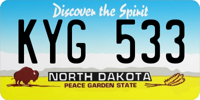 ND license plate KYG533