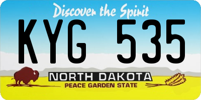 ND license plate KYG535