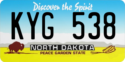 ND license plate KYG538