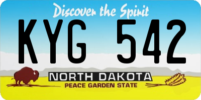 ND license plate KYG542