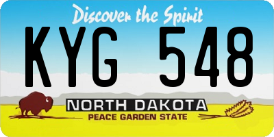 ND license plate KYG548