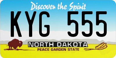 ND license plate KYG555
