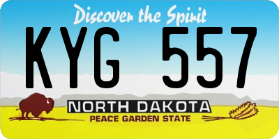 ND license plate KYG557
