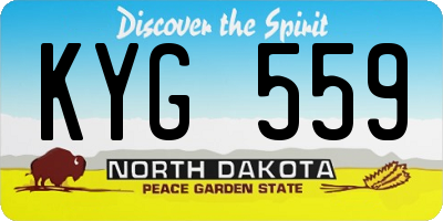 ND license plate KYG559