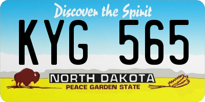 ND license plate KYG565