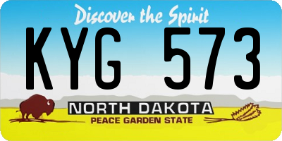 ND license plate KYG573