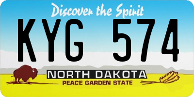 ND license plate KYG574