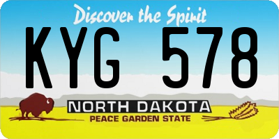 ND license plate KYG578