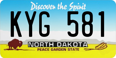 ND license plate KYG581