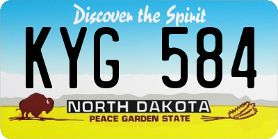 ND license plate KYG584