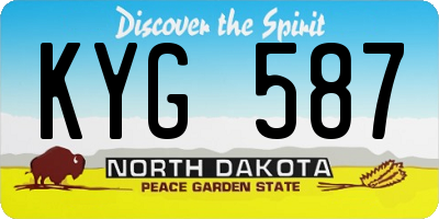 ND license plate KYG587