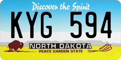 ND license plate KYG594