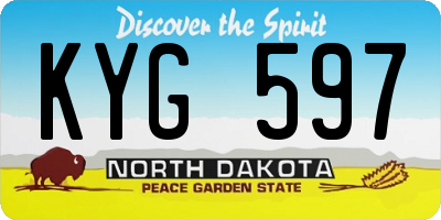 ND license plate KYG597