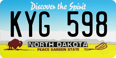ND license plate KYG598