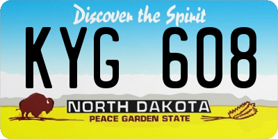 ND license plate KYG608